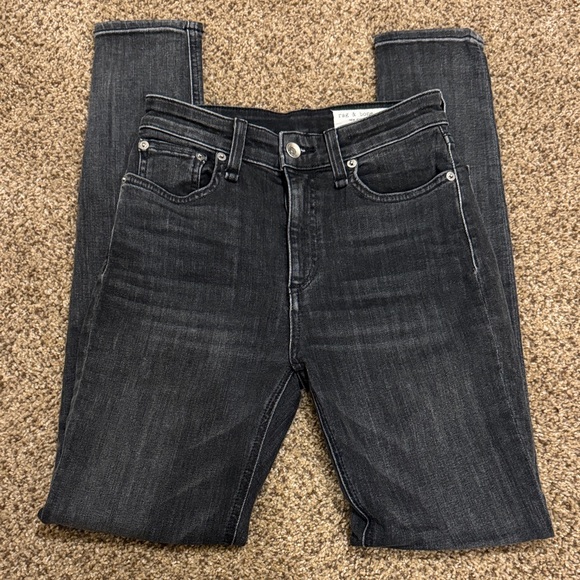 rag & bone Denim - rag & bone women’s Nina High Rise Dark Gray Skinny Jeans